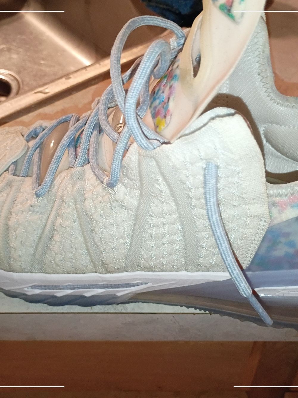 Nike LeBron 18 White,Blue,Clear& Multi Colored Basketball 🏀 Shoes - Picture 11 of 16